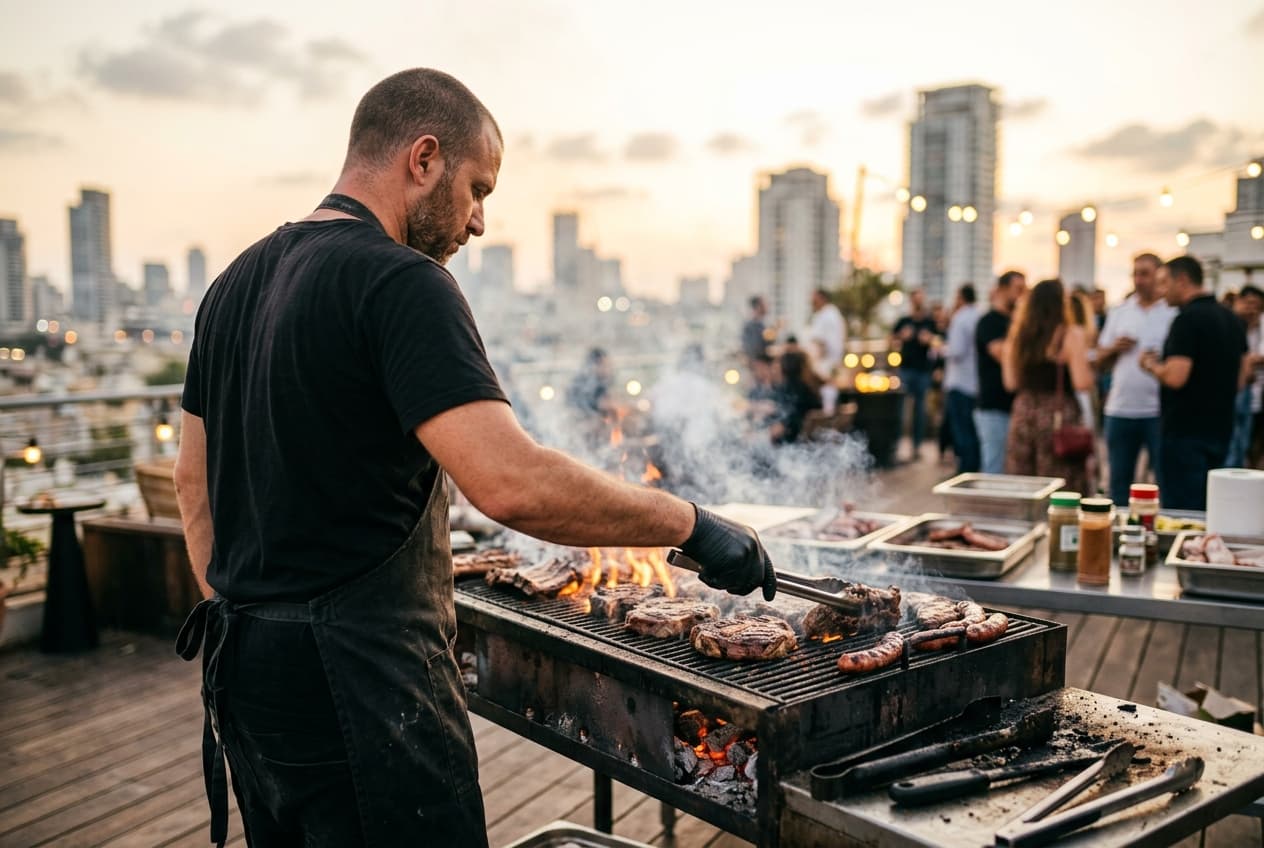 Summer Rooftop & Garden Wedding BBQ Catering