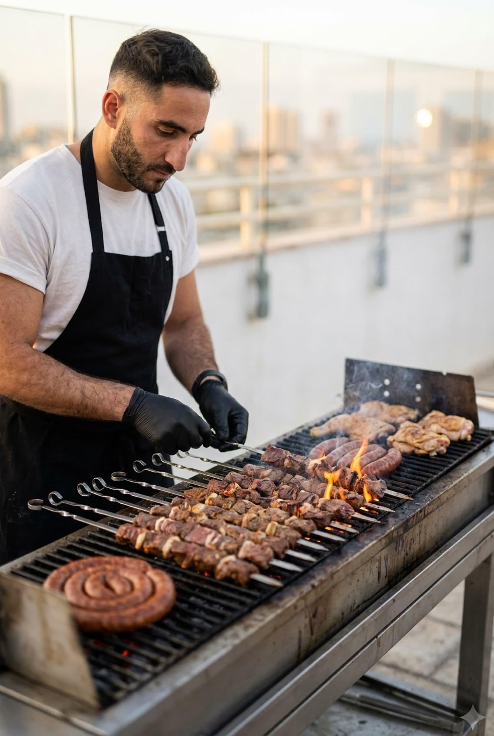 skewers on the grill