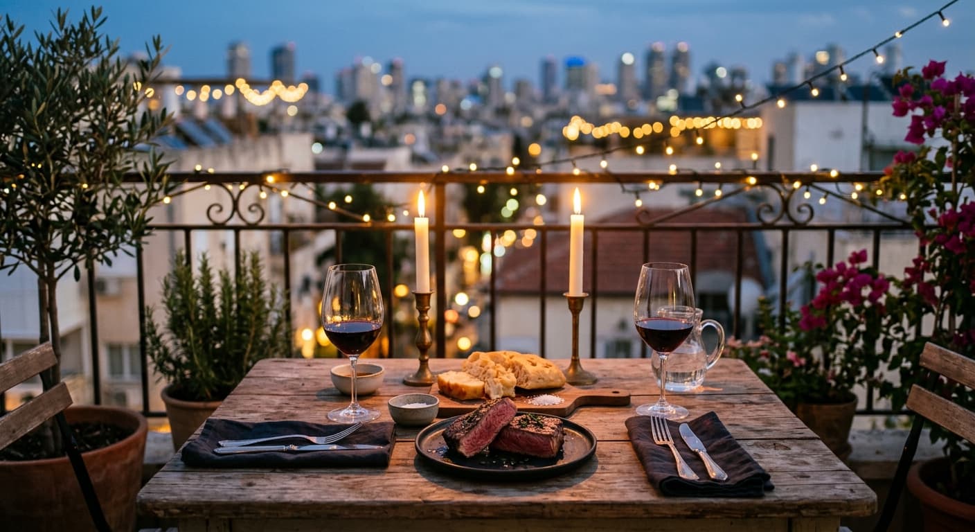 A Private Chef Date Night in Tel Aviv: Fire, Two Plates, Zero Stress